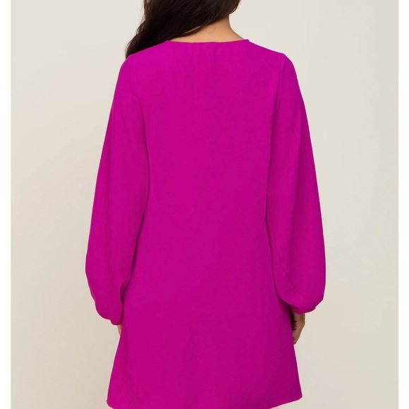 Magenta JODIFL, (sold via Pink Blush) small Front Button, Balloon Sleeve Dress - Picture 2 of 8